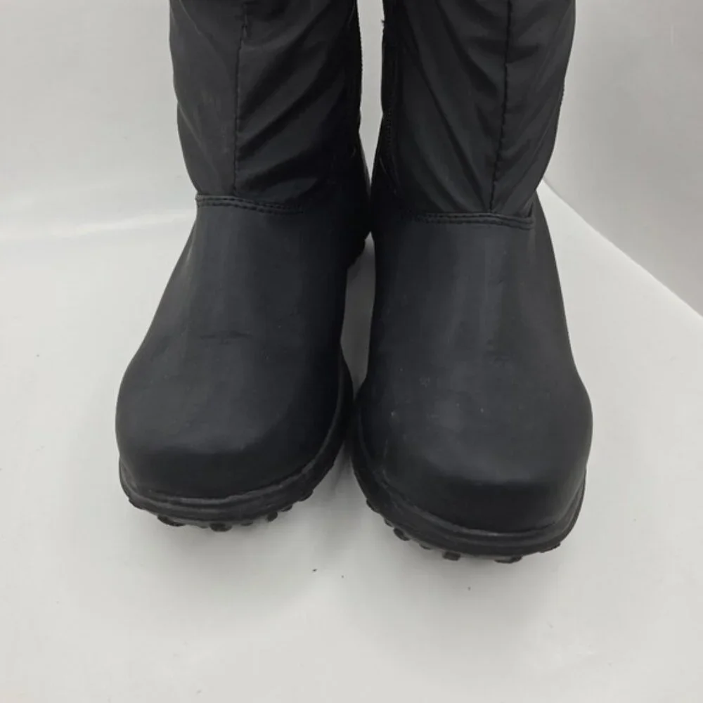 Totes Sim Black Faux Fur Lined Waterproof Winter Snow Boots Women's Size 6